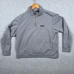Patagonia Mens Grey Organic Cotton Blend Quarter Zip Pullover Sweatshirt XL (L)